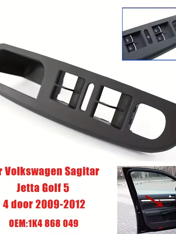 Product Front Door Upper Armrest Panel Window Switch Bezel Trim for VW Golf 5 Jetta MK5 1K4868049C Image