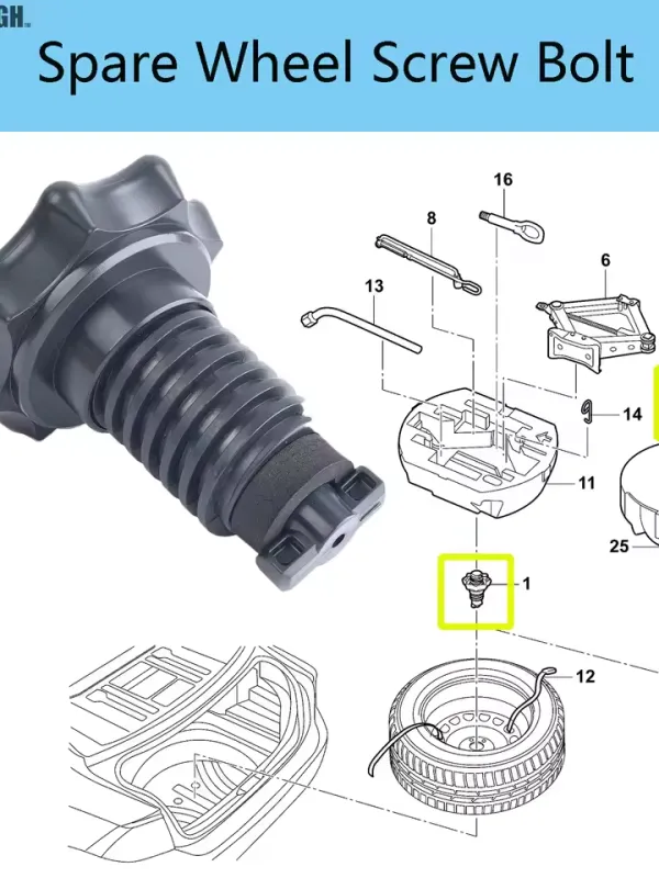 Product VW Spare Wheel Tire Hold Down Mount Image