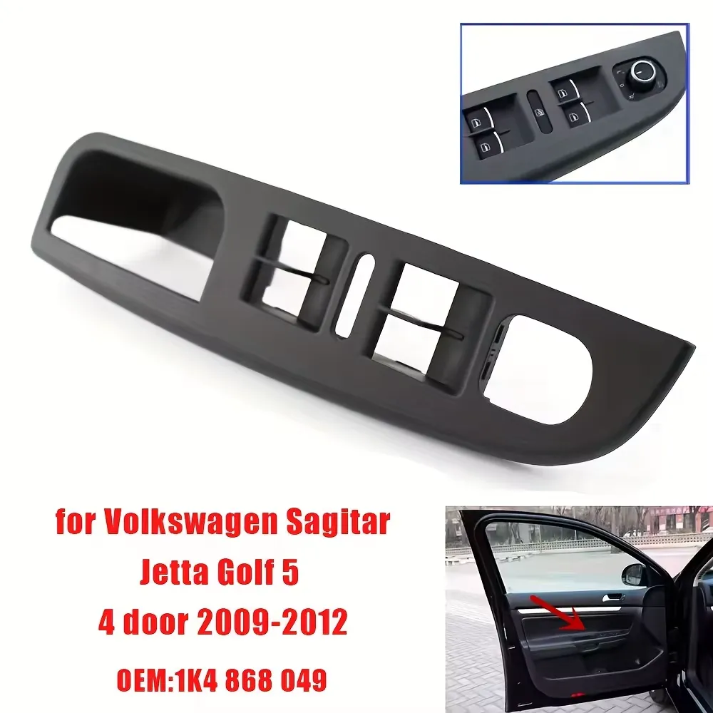 Front Door Upper Armrest Panel Window Switch Bezel Trim for VW Golf 5 Jetta MK5 1K4868049C
