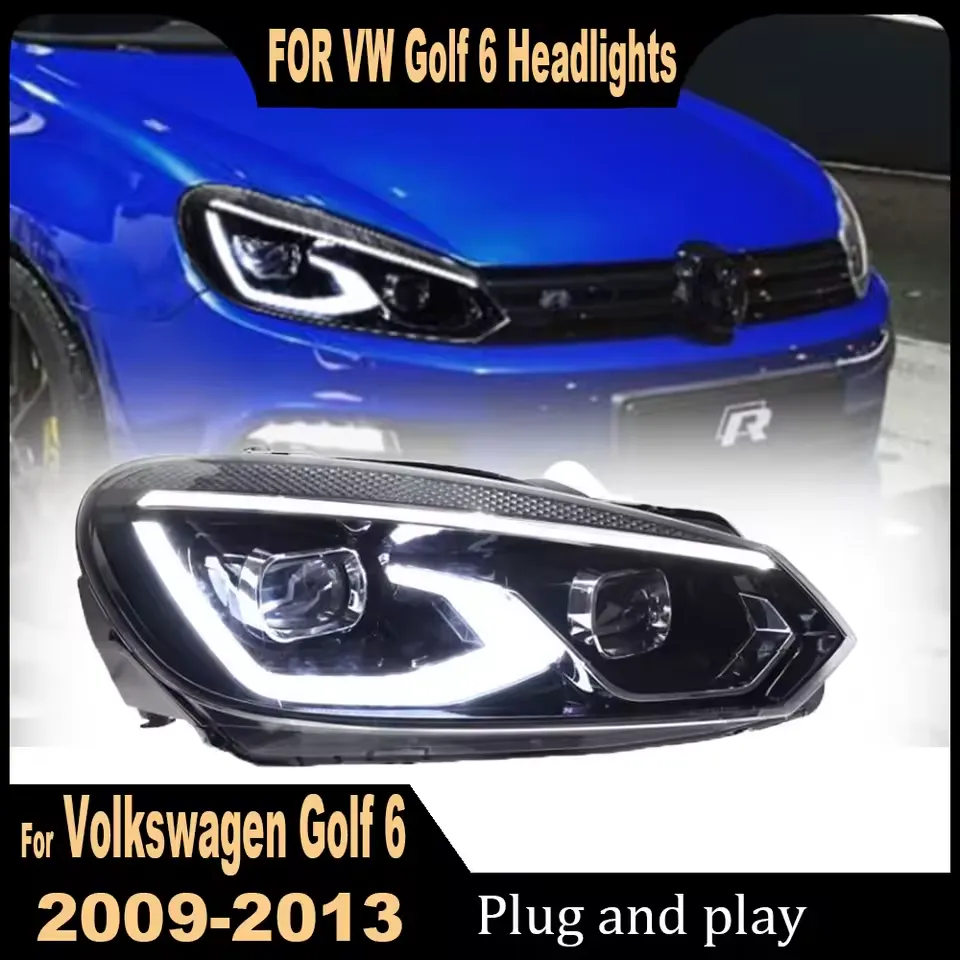 Pair LED Projector Headlights with DRL – VW Golf MK6 GTI R20 (2009–2013) Plug & Play