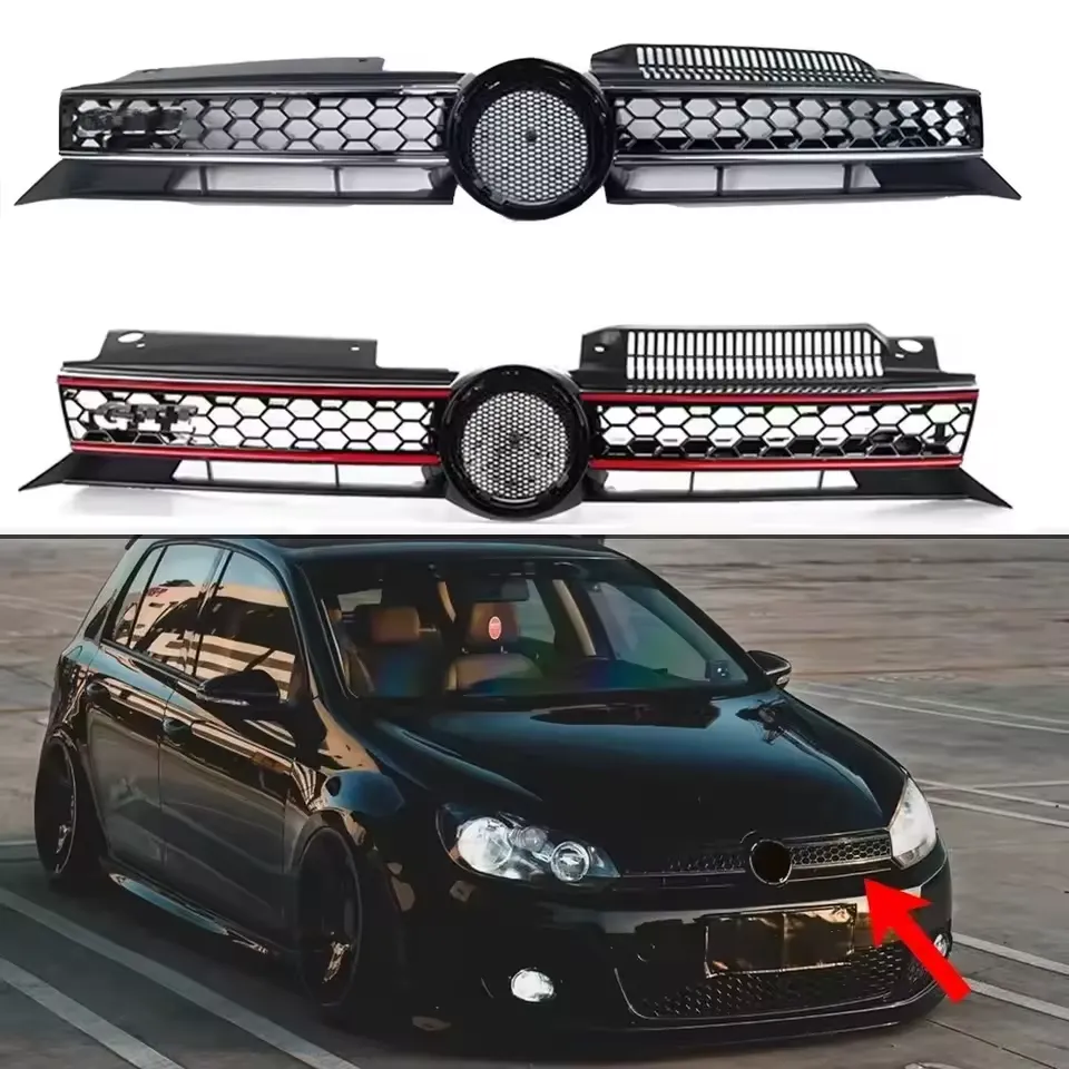 GTI Style Honeycomb Front Bumper Center Grille – VW Golf MK6 (2009–2013)