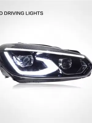 Pair LED Projector Headlights with DRL – VW Golf MK6 GTI R20 (2009–2013) Plug & Play