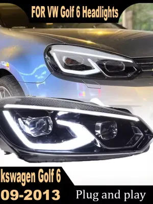 Pair LED Projector Headlights with DRL – VW Golf MK6 GTI R20 (2009–2013) Plug & Play