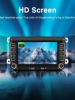 7-Inch Touchscreen Car Stereo with Android Auto & Apple CarPlay – VW Bluetooth AM/FM USB Head Unit