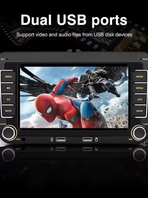 7-Inch Touchscreen Car Stereo with Android Auto & Apple CarPlay – VW Bluetooth AM/FM USB Head Unit