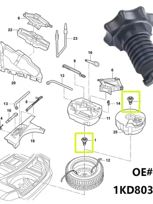 VW Spare Wheel Tire Holder Fixing Mounting Bracket 1Pc for EOS Scirocco Passat Jetta Beetle Golf Golf Plus