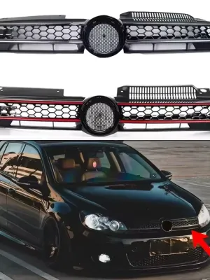 GTI Style Honeycomb Front Bumper Center Grille – VW Golf MK6 (2009–2013)