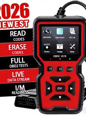Universal V519 Professional OBD2 Scanner USB-Powered Automotive Diagnostic Tool with Real-Time Data Stream, Code Reader & Engine Fault Code Reset